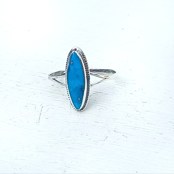 VTG Sterling Silver Turquoise Stone Ring - Picture 2 of 7